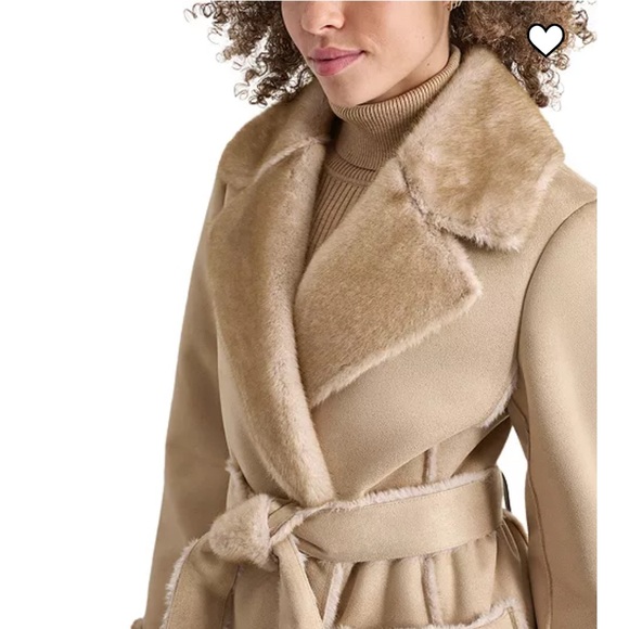 DKNY Belted Shearling Coat - Picture 6 of 12